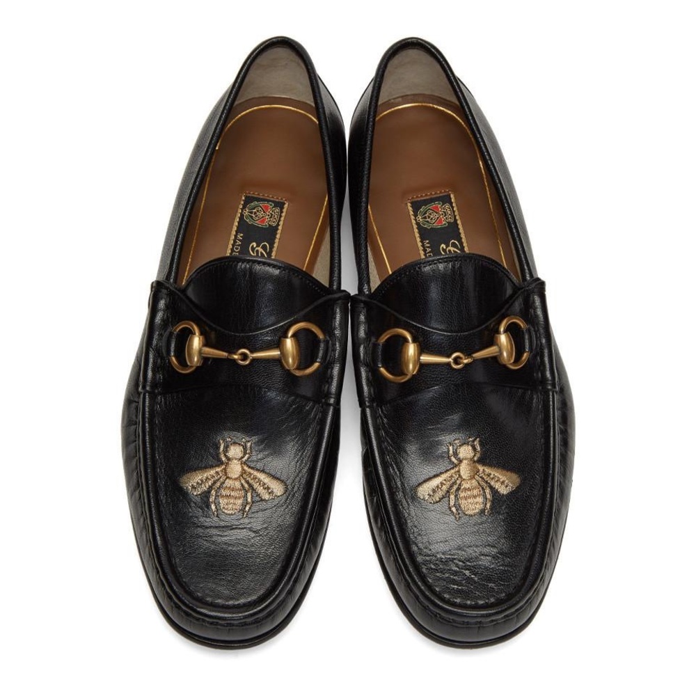 Gucci 1954 horse-bit gold bee loafers size 11